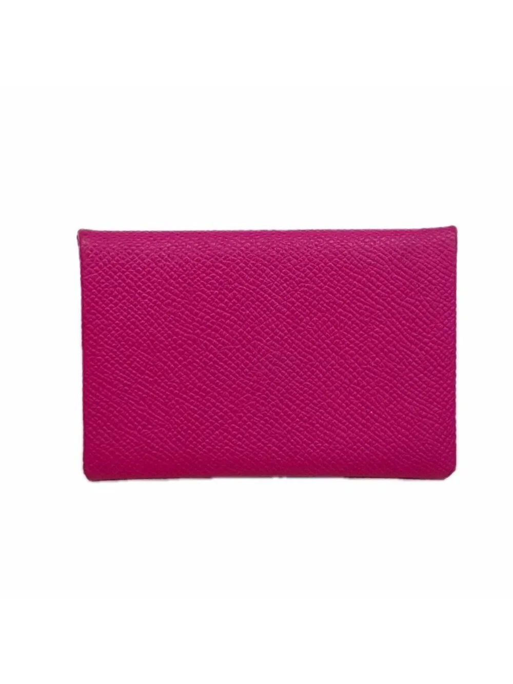 Hermes Card Case Calvi Veau Epsom Rose Purple Silver